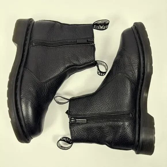 Dr. Martens 2976 Chelsea Boots Womens Size 8 Soft Black Pebbled Leather Side Zip - Picture 4 of 11